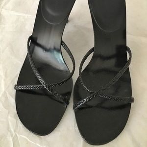 BANANA REPUBLIC Black Braided Strap Sandals